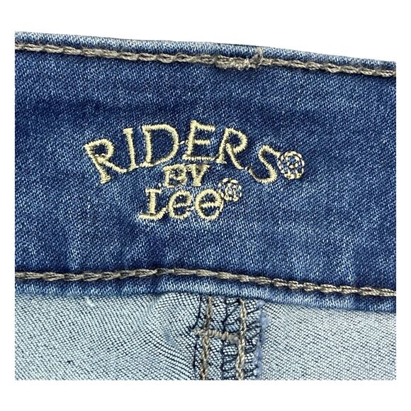 Riders By Lee Capri Pants Women's 18 Blue Cotton Stretch 5-Pockets Mid-Rise - Picture 8 of 8